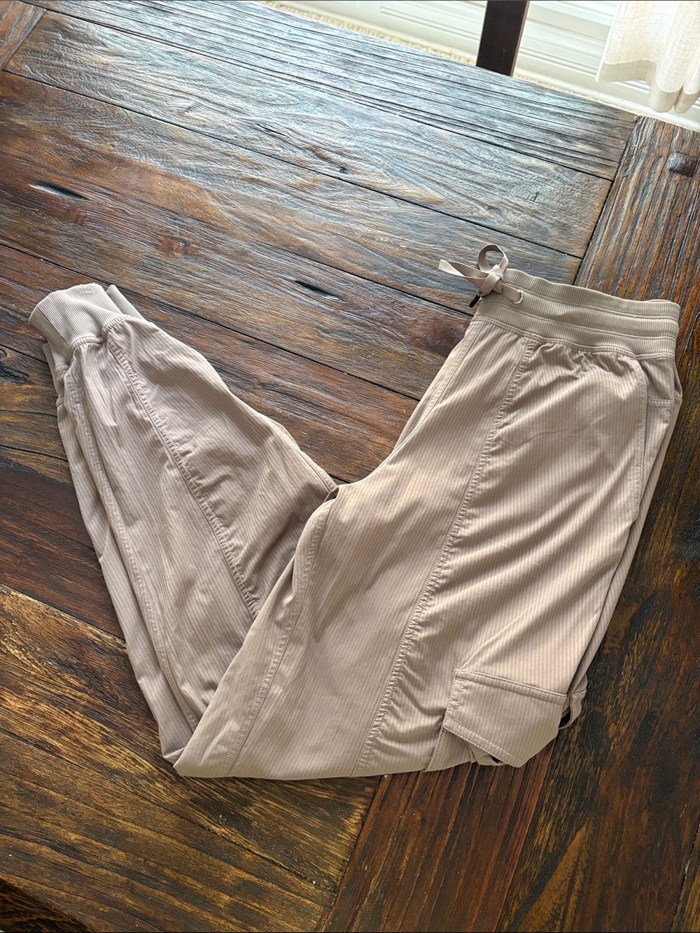Lululemon Beige striped Jogger Pants